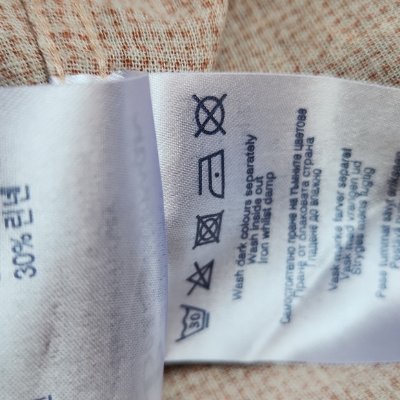 Ben Sherman peach cotton and linen blend shirt, size large - Picture 10 of 10